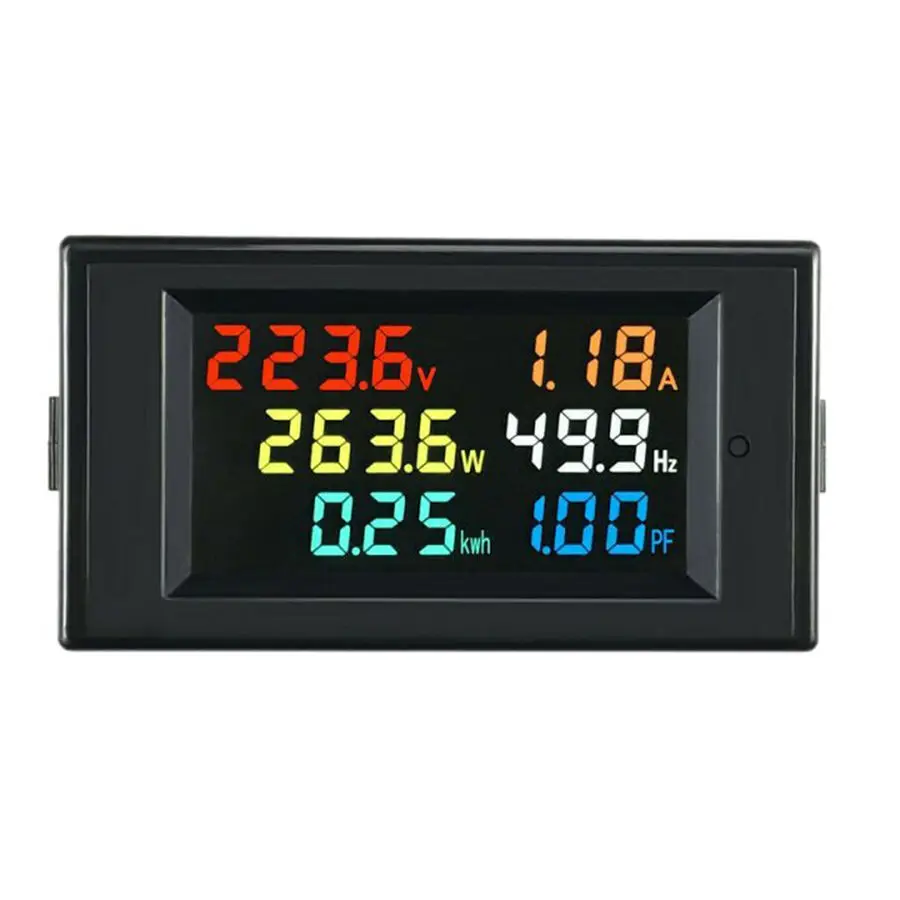 

6 in 1 AC 40-300V HD LCD Digital Voltmeter Ammeter Power Factor Electric Energy Frequency Meter Wattmeter Voltage Current Meter