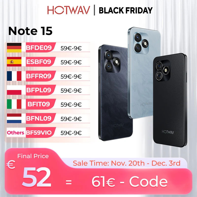 هاتف ذكي HOTWAV Note 15 بشاشة 6.6 بوصة HD + شاشة أندرويد 14 5160 مللي أمبير في الساعة هاتف محمول 8(4+4) جيجابايت + 64 جيجابايت ثماني النواة 13 ميجابكسل هاتف محمول رفيع للغاية