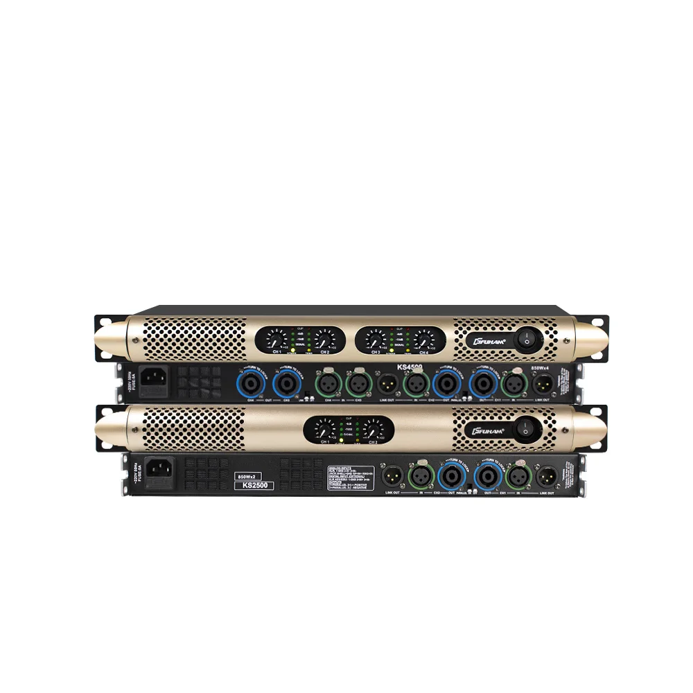 FUHAM KS2500/KS4500 Digitale Eindversterker Gouden 1200 w 8 Ohm 2/4 Kanaals DJ Subwoofer Versterker Line Array Luidsprekerversterker - afbeelding 2