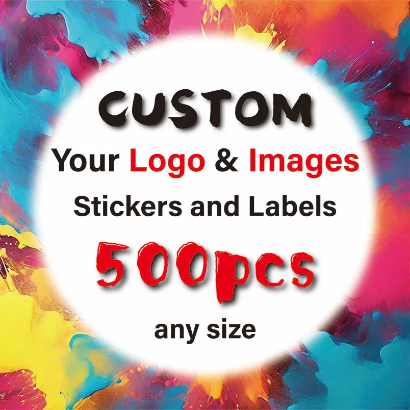 500PCS Custom Stickers DIY Your Own Labels Wedding Birthday Gift Box Stickers Custom Company Logo 3-10CM Personalized Stickers