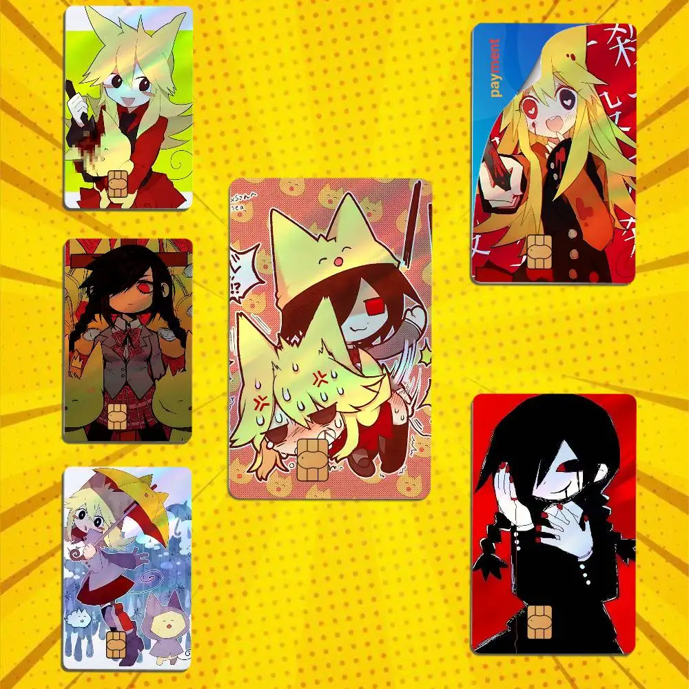 Mogeko Yonaka Kurai Okegom Card Skin Stickers For Bank Card Bus Metro Card Sticker Waterproof Gift Holographic