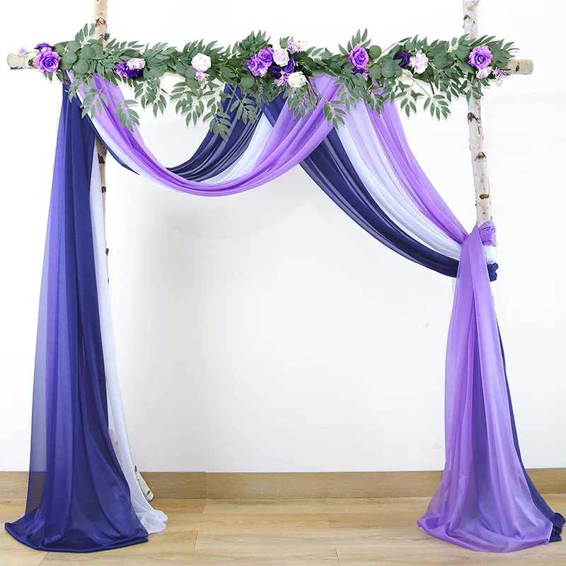 

6 Meters Wedding Arch Drape Fabric Sheer Chiffon Tulle Curtain Draping Backdrop Party Supplies Home Drapery Ceremony Decoration