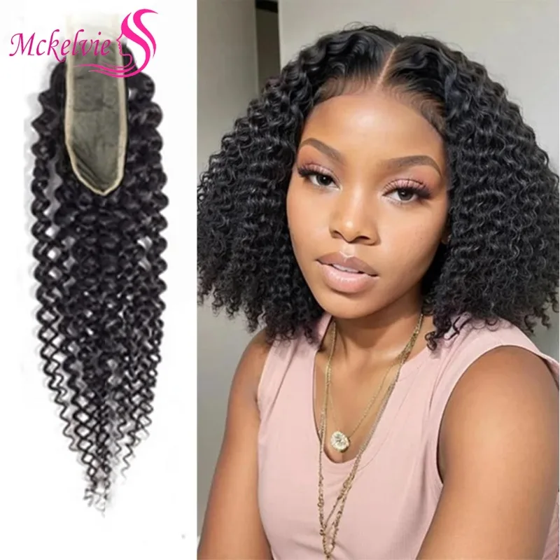 Kinky Curly 2x6 Lace Closure Human Hair For Black Women Brazilian Remy Hair Kinky Curly Transparent Lace Closure Soft and Silky