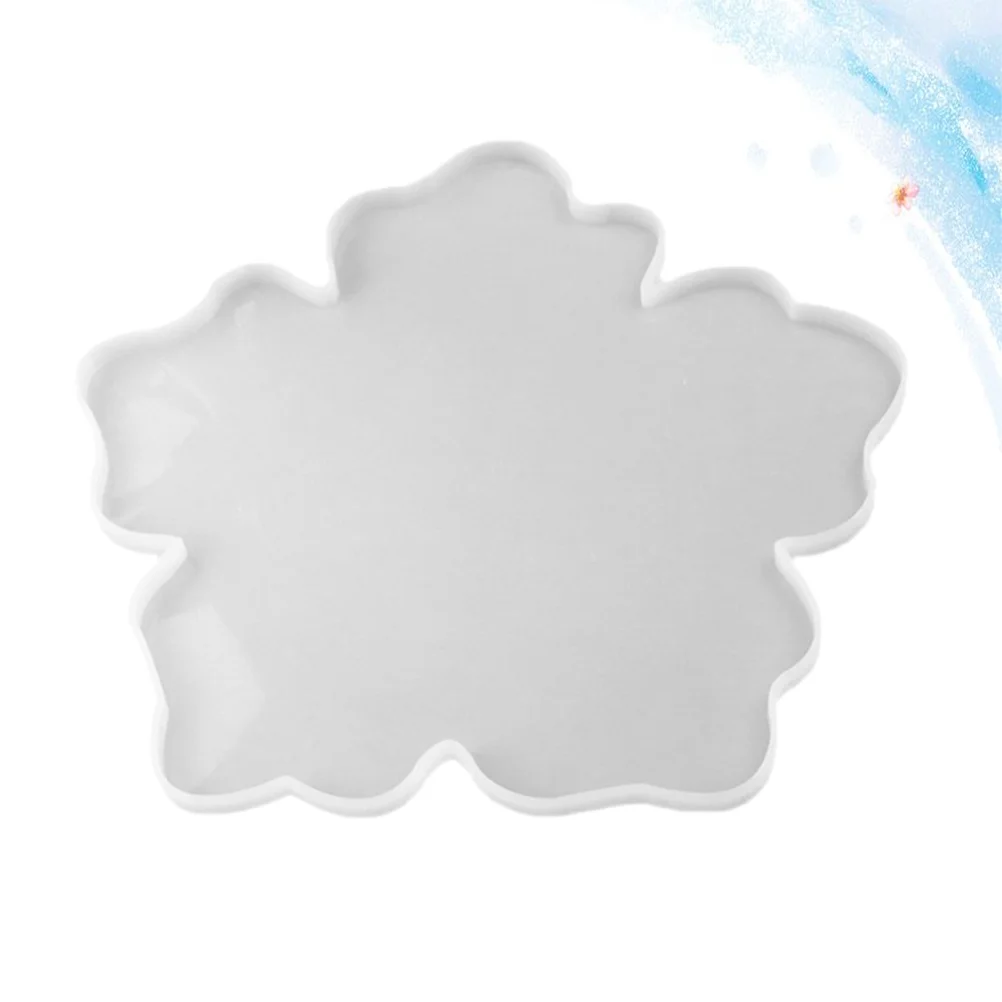 

Coaster Mold Home DIY Coasters Base Molds Mirror Surface Flower Shaped Pendant White