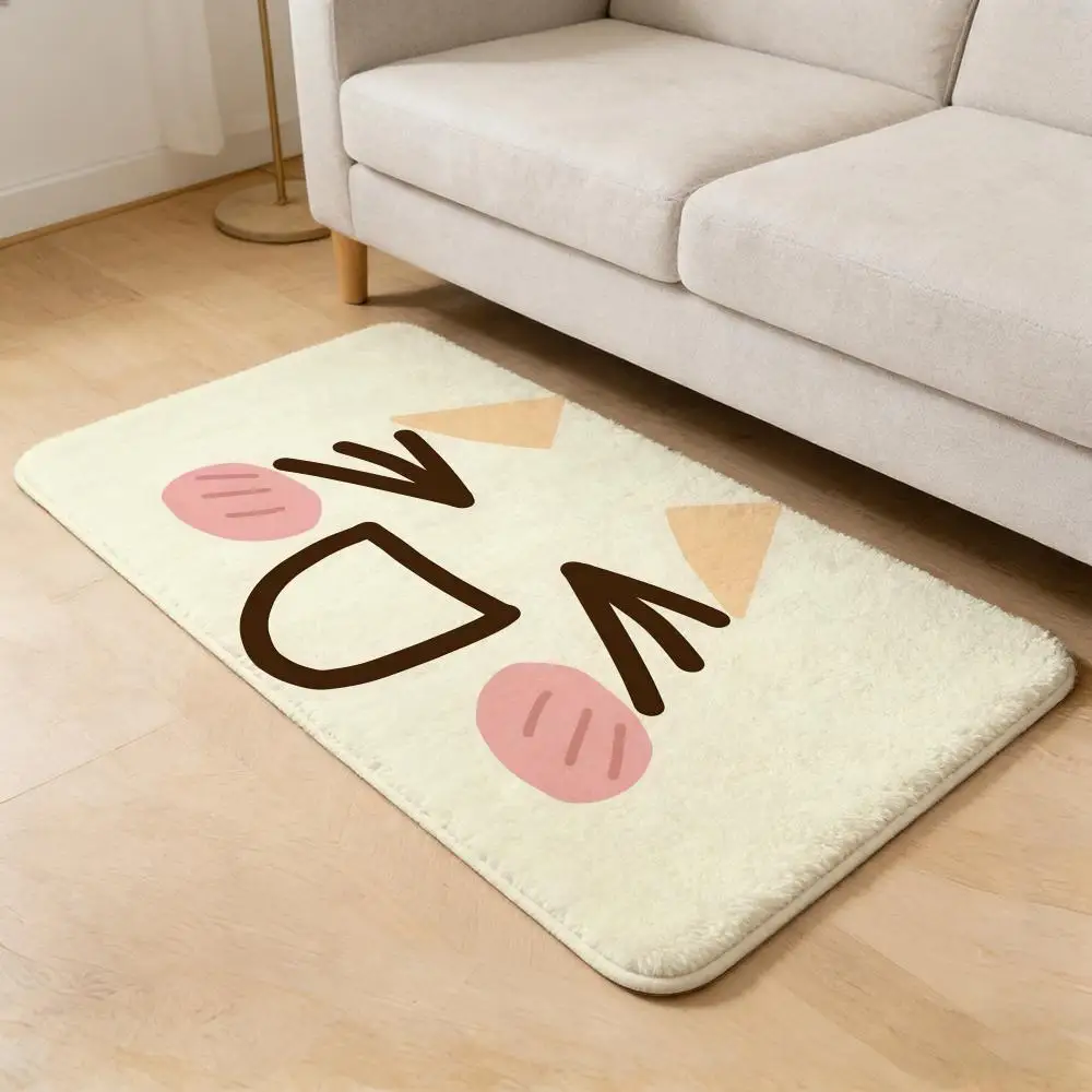 T-toro I-inoue C-cat Floor Mat Flannel Door Mat Non-Slip Absorbent Washable Indoor Home Rug