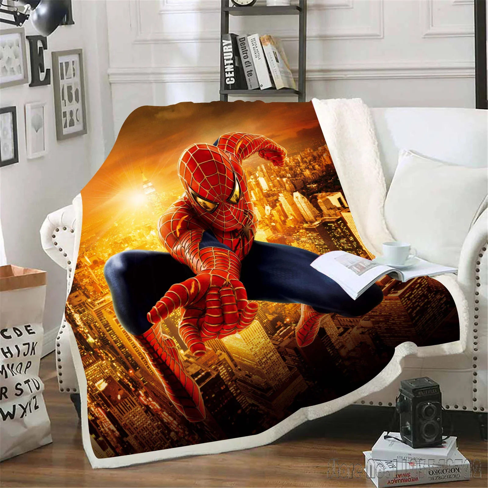 Spider Man Cartoon Blankets Luxury For Winter And Throws Children  Boy'S Dream King Size Grade A Printed  Weighted Fluffy