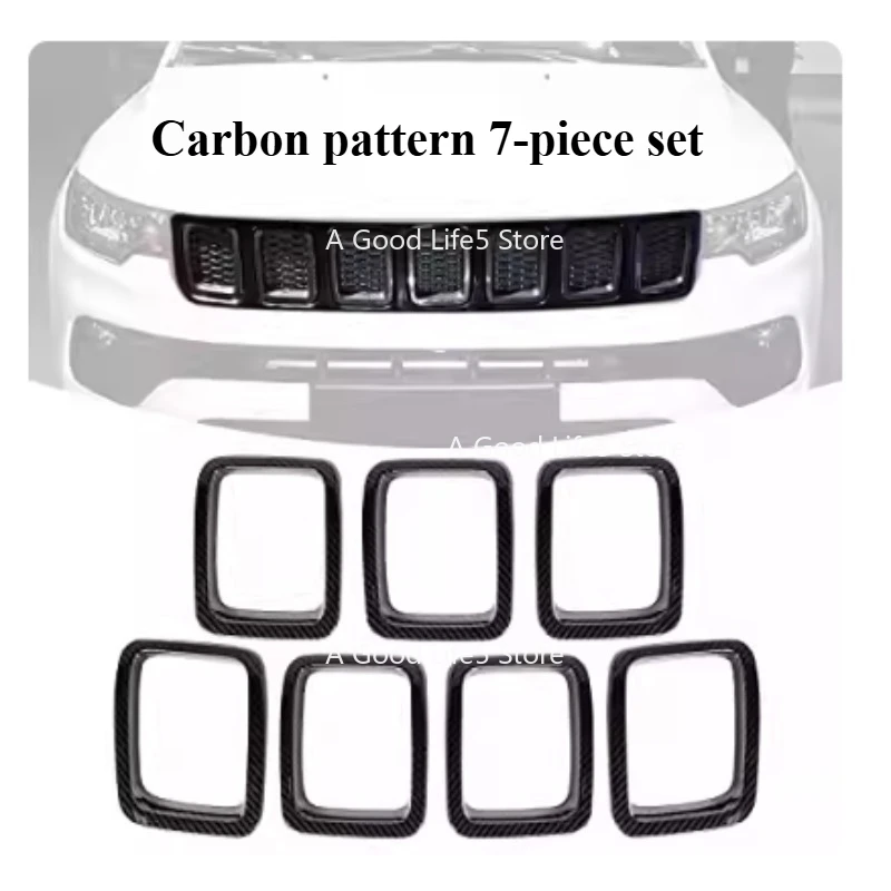 Front Grille Bright Circle Decorative Ring With Insect Proof Mesh For 17-21 Guides Car Modification Accessories