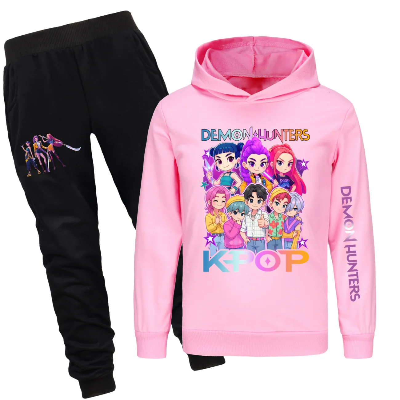 

Kpop Demon Hunters Rumi Kids Clothes Cartoon Fashion Boys Hoodie+Pants 2pcs Set Baby Girls Tracksuit Children Outfits