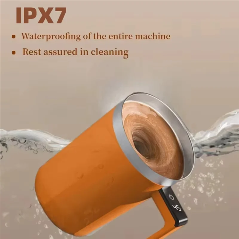 AC39-400ML Чашка для смешивания Светодиодный дисплей температуры Кофейная чашка из нержавеющей стали Магнитная вращающаяся чашка для перемешивания кофе Самоперемешивающаяся кружка
