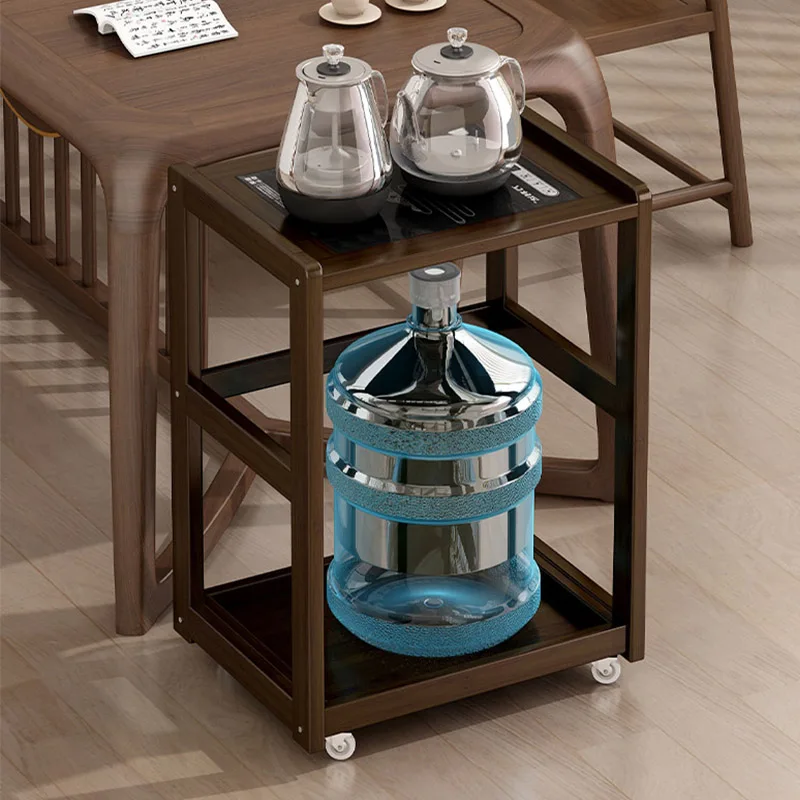 

Small tea table household mobile small tea table coffee side cabinet tea rack automatic kettle integrated bucket