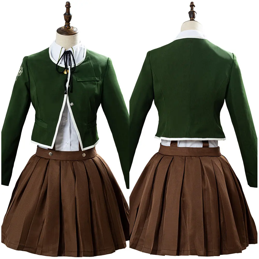 

Danganronpa Fujisaki Chihiro Cosplay Costumes Women Girls School Uniform Coat Shirt Dress Outfit Anime