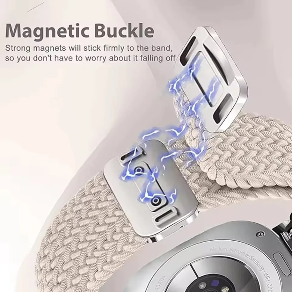 20/22mm Nylon Loop Braided Strap for Amazfit Active 3-Max/GTS 4 Mini Magnetic Watchband Amazfit Balance 3-2-1 Bip 6 5 Max GTR 4