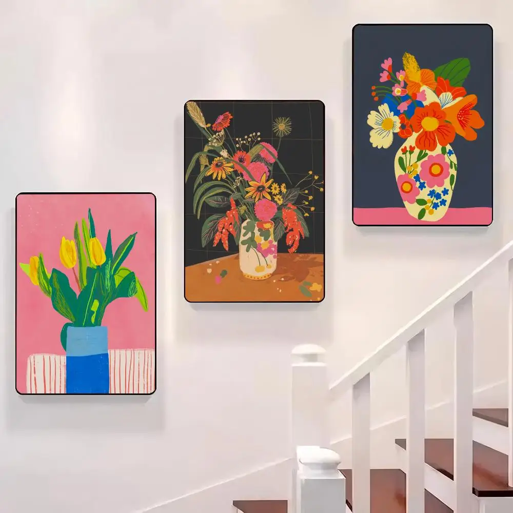 

Bouquet of Flowers Painting Poster Sticky Wall Waterproof Home Living Room Bedroom Bar Aesthetic Decoration Perfect Gift