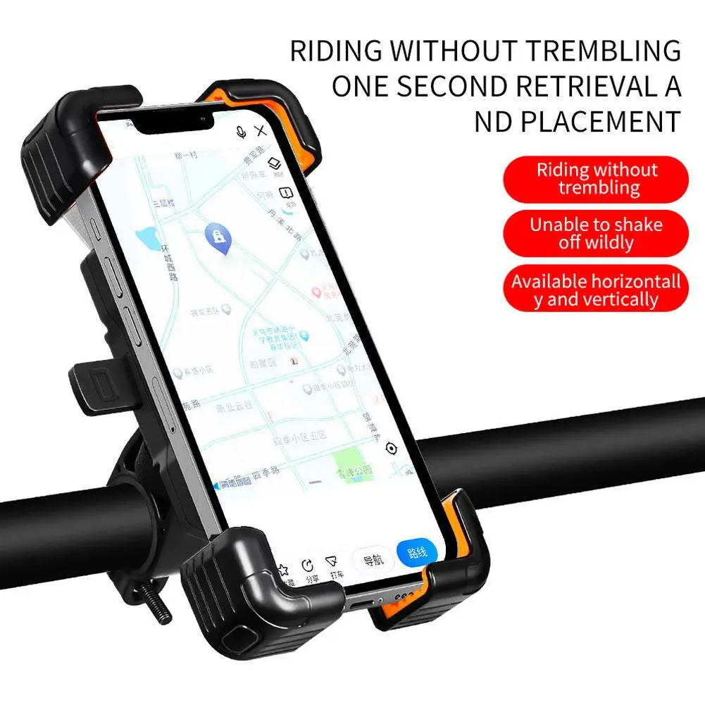 

Bike Phone Mount 4 Corner Clamping Phone Holder For Bicycle Motorcycle Electric Bike One Handed Operation Anti-Shake Phone M1B6