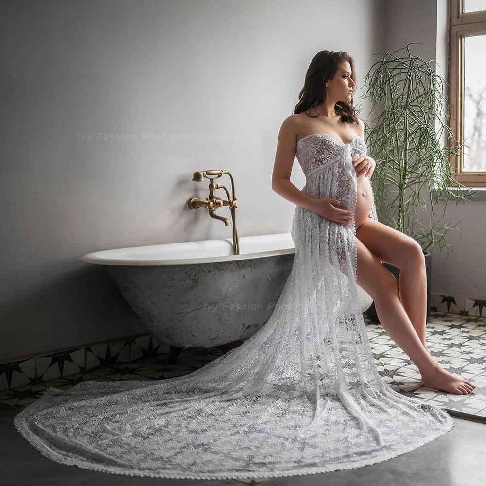 Maternidade fotografia adereços vestidos doce e sexy flor laço chão comprimento casamento vestido mulheres grávidas fotografia roupas