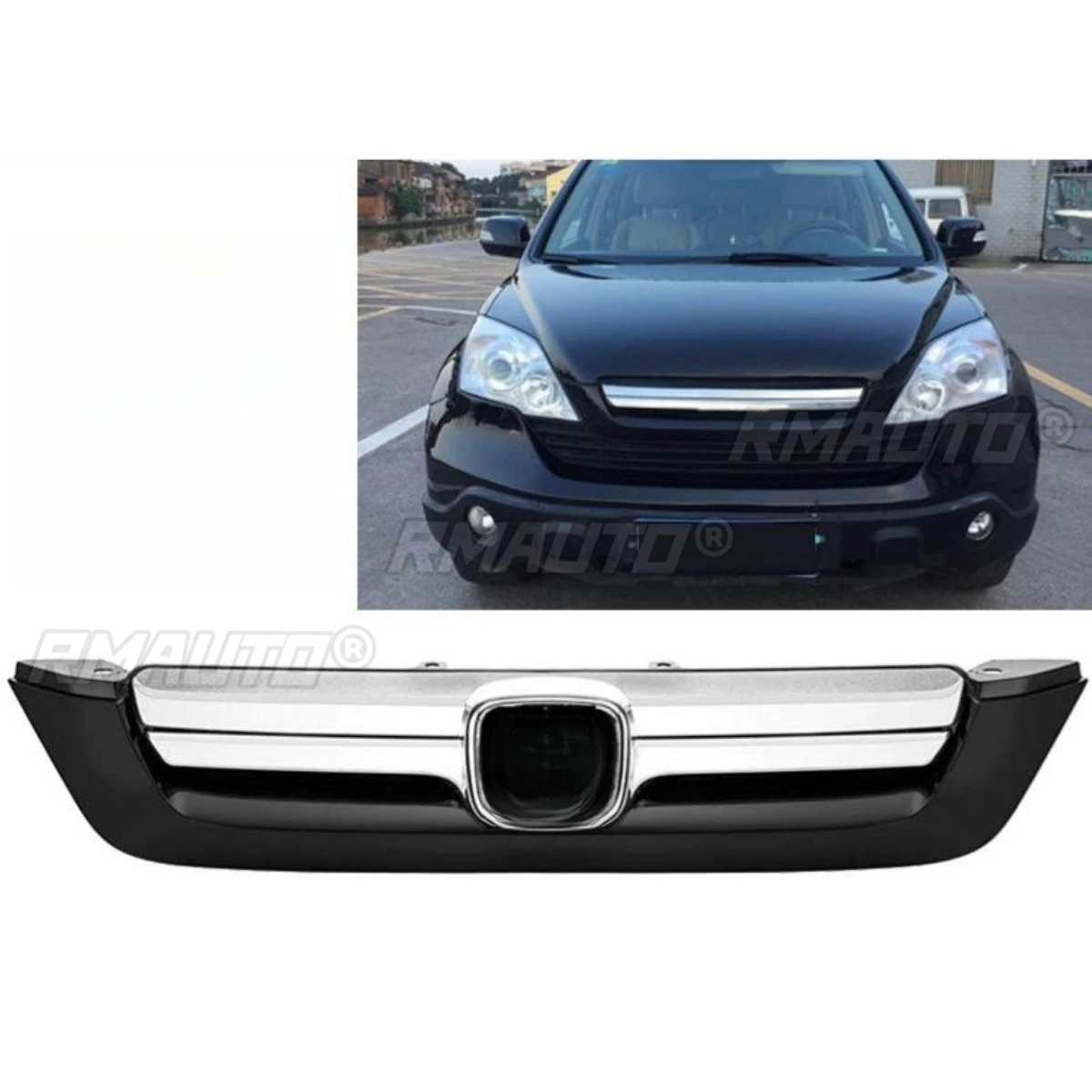 

For Honda CRV 2007-2009 Car Bumper Grill Decorative Cover Trim Racing Grille Body Kit Front Bumper Grill Exterior Part