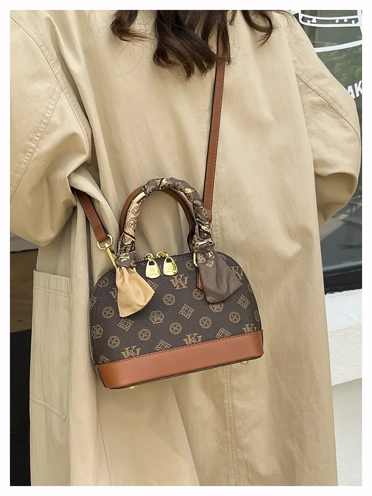 

2025 New Shell Bag - Vintage Crossbody/Shoulder Purse with Contrast Stitching, Stylish Handheld Bag for Women Elegant & Spacious