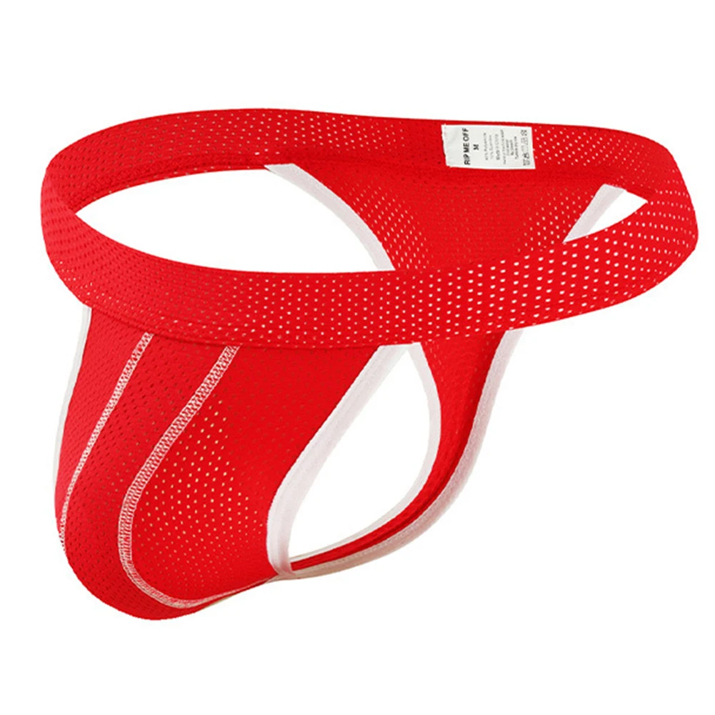 

Мужские сетчатые трусы-стринги с низкой посадкой, дышащие, спортивные, с цветовыми блоками, сексуальное нижнее белье для мужчин