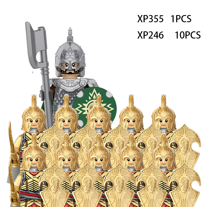 Medieval Elf Rohan soldiers Guard Army lotr Action Figures Mini Bricks Doll Assemble Building Blocks MOC DIY Toys for kid gifts