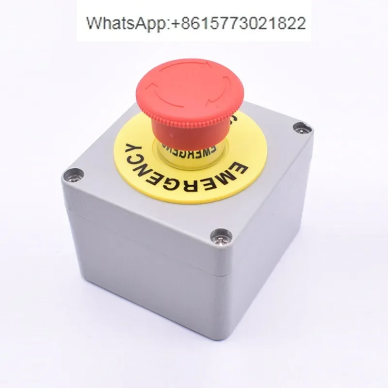 Emergency Stop Button Switch Control Box with Protective Cover Elevator  Stop Button Metal Cast Aluminum Box IP65 Waterproof