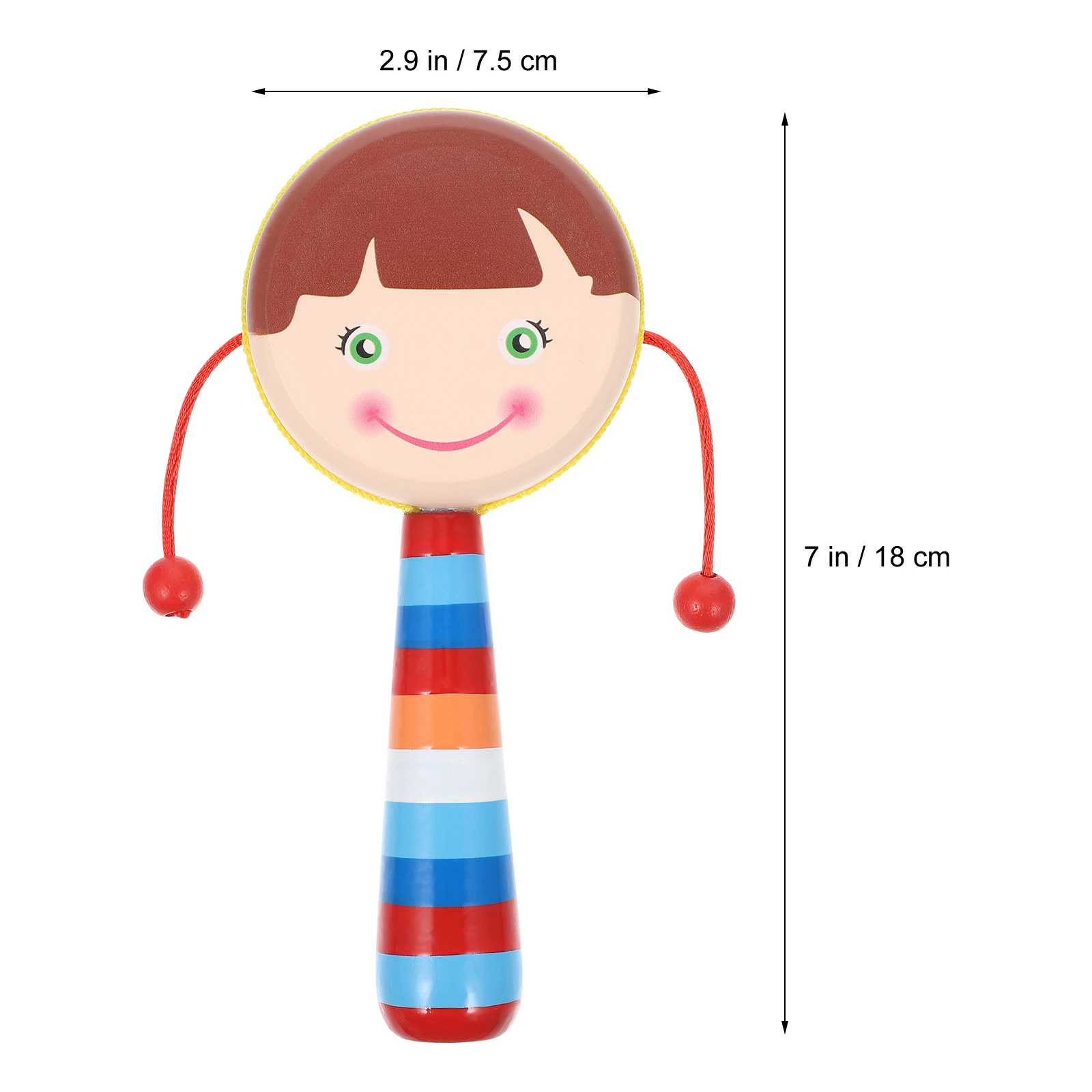 

Wooden Rattle Drum Cognitive Plaything Musical Handbell Rattle-drum Toys Hand-cranking Child