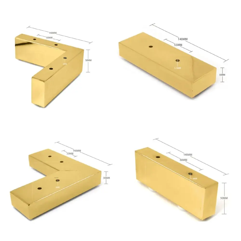 Replacement Stainless Steel Furniture Leg Load Bearing Enhance Stability Cabinet Feet Anti-slip L-Shape Chair Stand image 4
