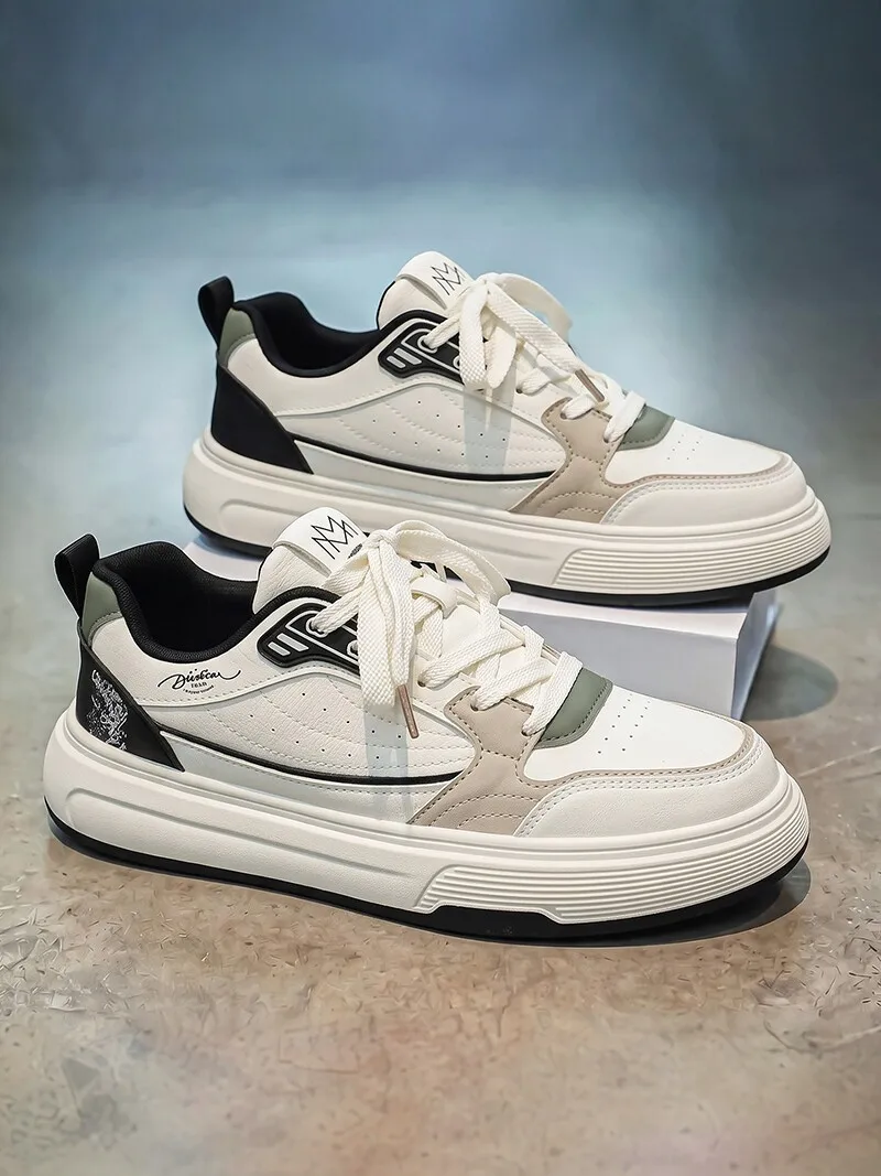 Men's Casual Sport Shoes 2026 New Autumn High Sensation Trendy All-Match Soft Bottom White Trendy Shoes Youth Outdoor Leisure...