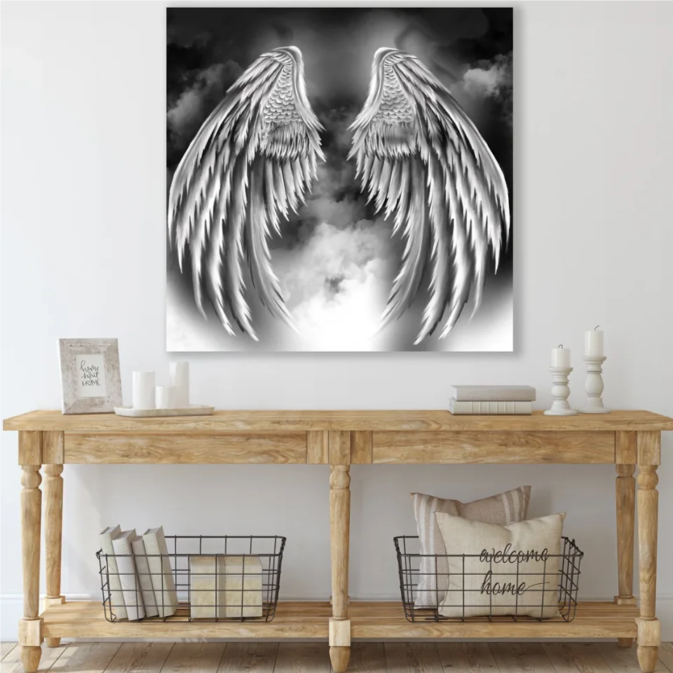 Angel Wings DIY เพชรภาพวาดแฟนตาซี Art Cross Stitch ชุดใหม่ 2024 โมเสคเย็บปักถักร้อยเพชรขาย