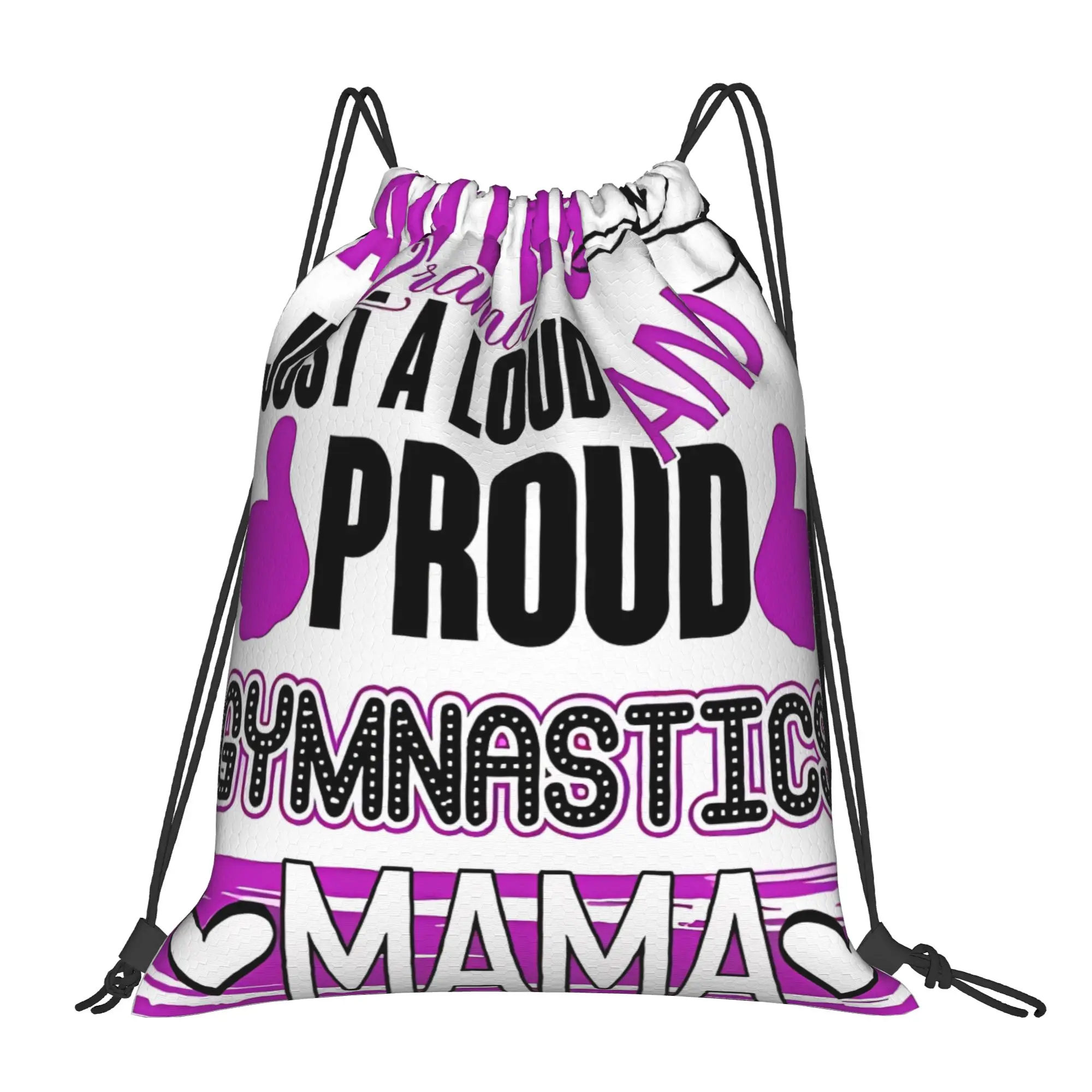 Gymnastics Proud Mama Portable Hiking Riding Gym Drawstring Storage Sporty Backpacks