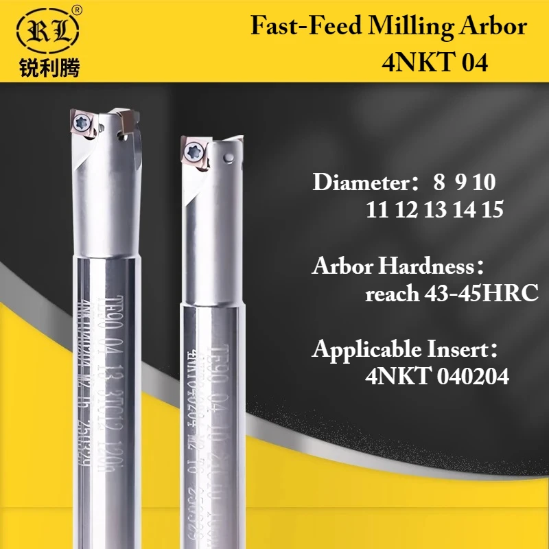 

Фрезерная оправка RL Fast-Feed для тонколезвийных фрез 4NKT04 8 9 10 11 12 13 14 15, твердосплавная пластина CNC 4NKT 040204