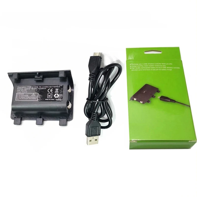 1/2pcs Rechargeable Battery Pack with USB Charging Cable for XBOX ONE Wireless Controller Gamepad Joypad Backup Battery 2400mah