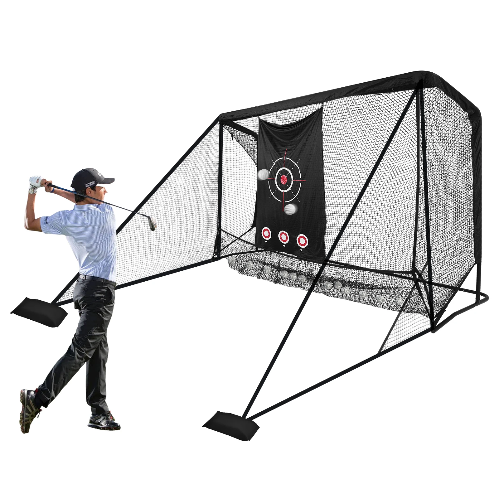 

Сетка для тренировок по гольфу 10x7 футов, сверхпрочная, для симулятора гольфа, подарок для мужчин, папы, для игры на улице, в помещении, на заднем дворе, для отработки ударов и чиппинга