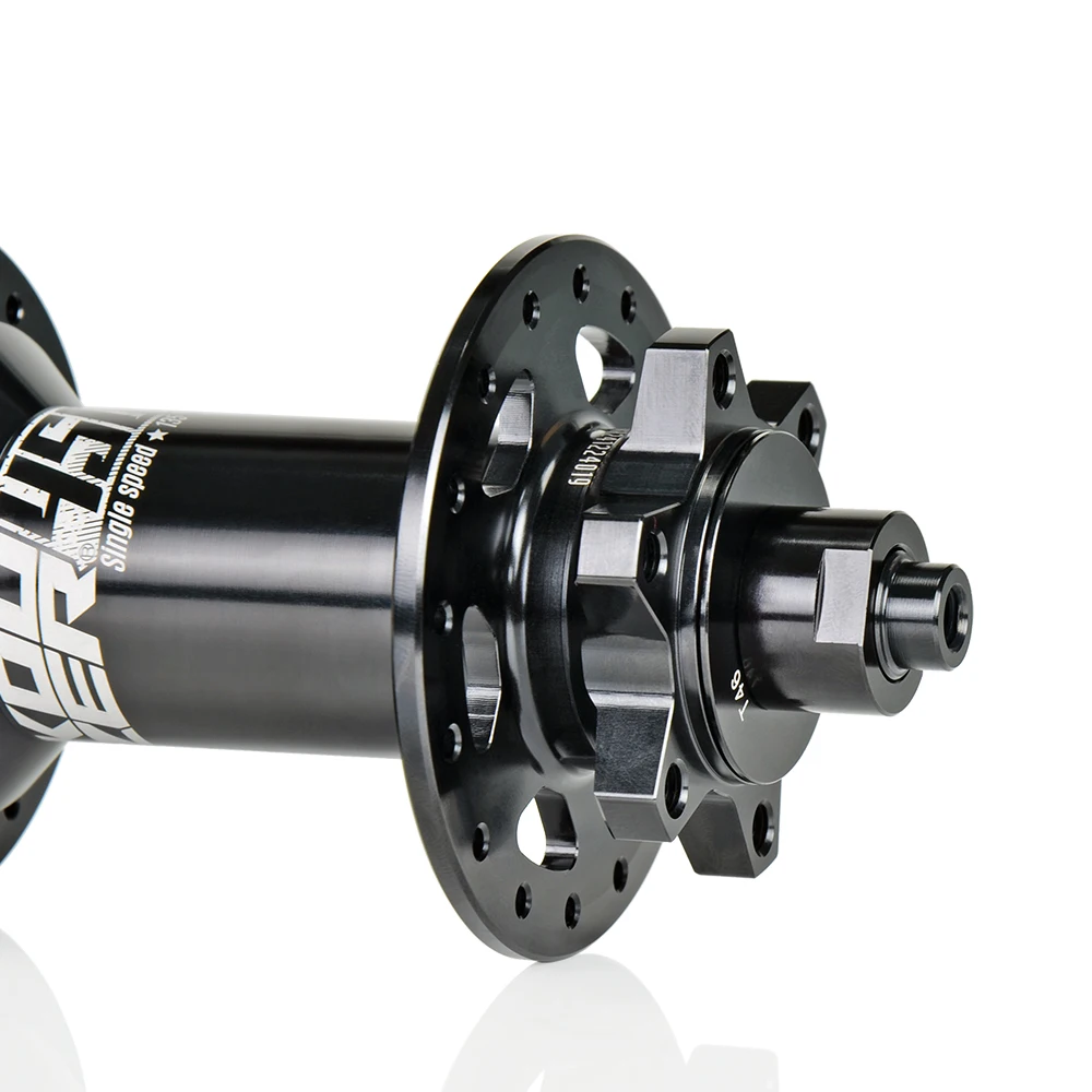 

Koozer 450 Cr-Mo Steel Axle 32H MTB Bicycle Hub with 120 Click Disc Brake THRU 10x135 12x135 12x142 Options - Black Anodized