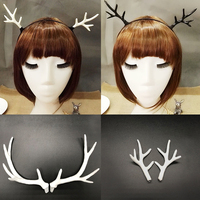 1Pair White Black Simulation Plastic Deer Antlers Decor Party Cosplay Props Artificial Deer Horn DIY