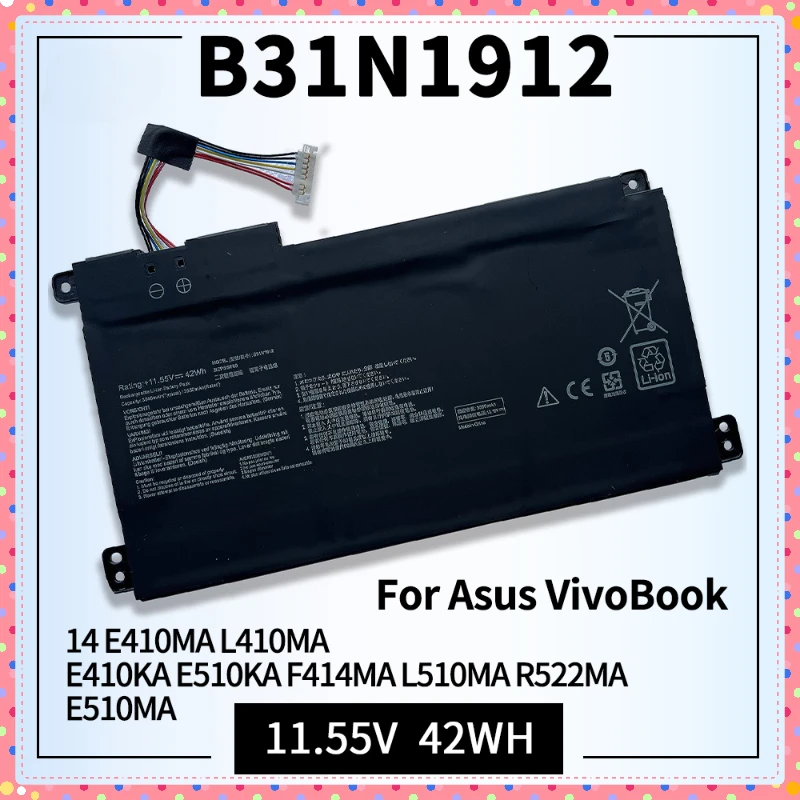 

42Wh B31N1912 C31N1912 Laptop Battery Replacement for ASUS VivoBook 14 E410MA L410MA F414MA E510MA E510KA L510MA 0B200-03680200