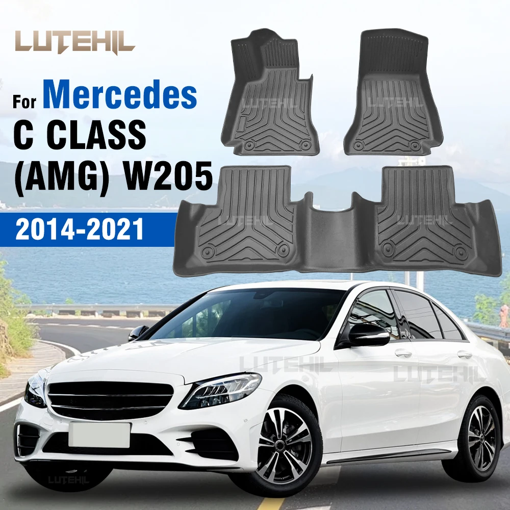

Для Mercedes Benz C CLASS W205 2014-2021 2020 2019 2020 2019 2018 изготовленный на заказ автомобильный напольный коврик из ТПЭ, аксессуары для защиты салона
