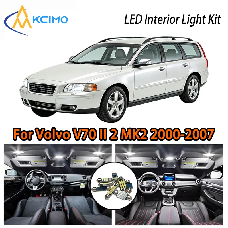 

KCIMO For Volvo V70 II 2 MK2 2000-2007 Premium LED Interior Kit - 2 Colors , Quick Installation, Long-Lasting