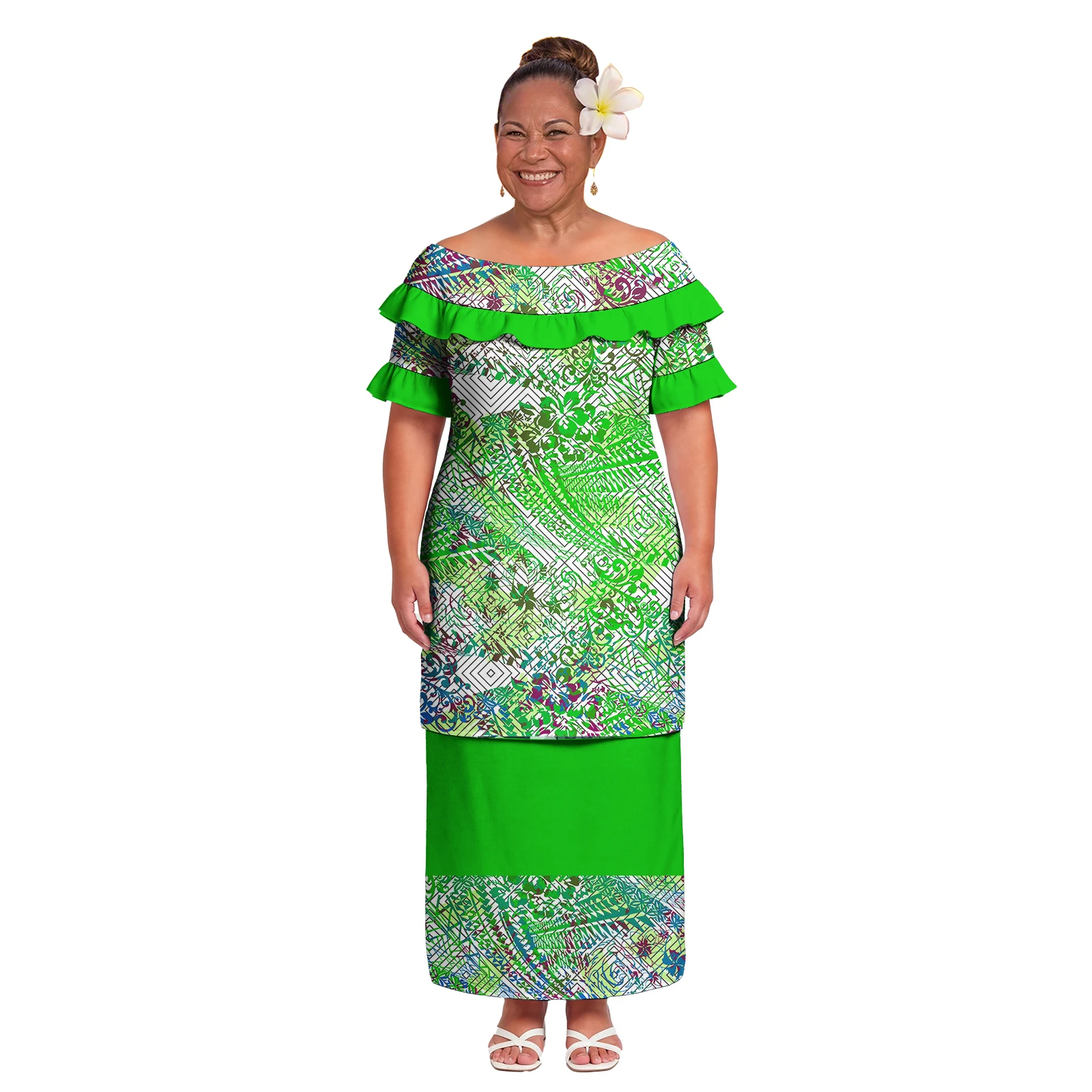 

Весенне-летняя новая модная женская одежда в самоанском полинезийском племенном стиле, пулетай, гавайские трендовые платья для женщин, комплект из 2 предметов