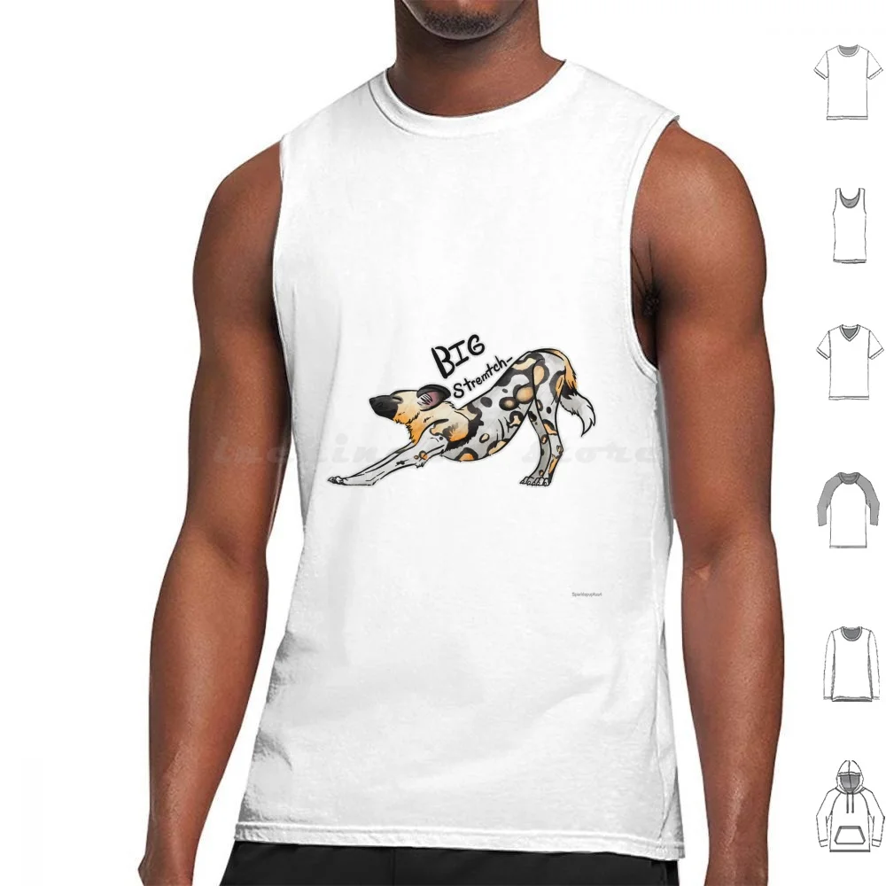 Big Stretch! African Wild Dog Tank Tops Print Cotton Wild Dog Procreate Canid Awd Apd African Wild Dog African Painted Dog