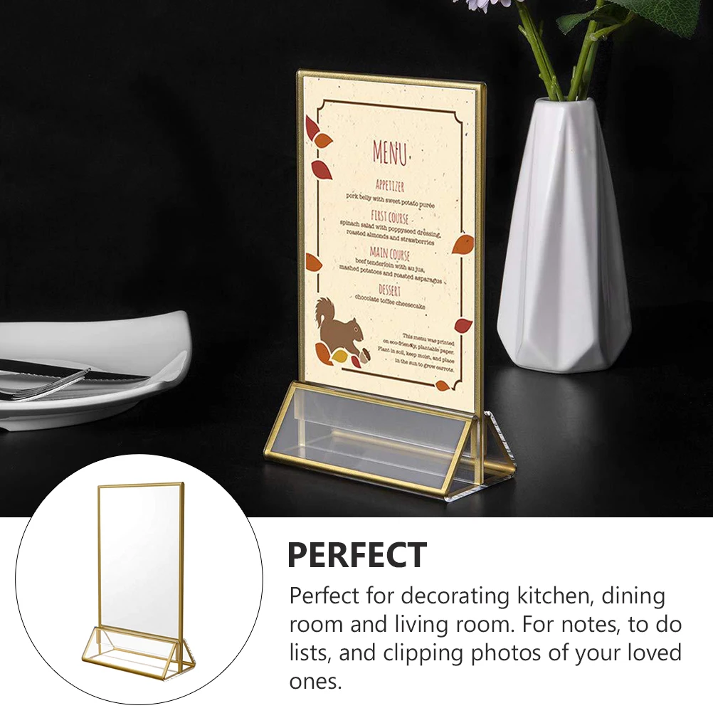 

2 Pcs Tabletop Menu Holder Card Price Show Rack Advertising Dining Acrylic Board