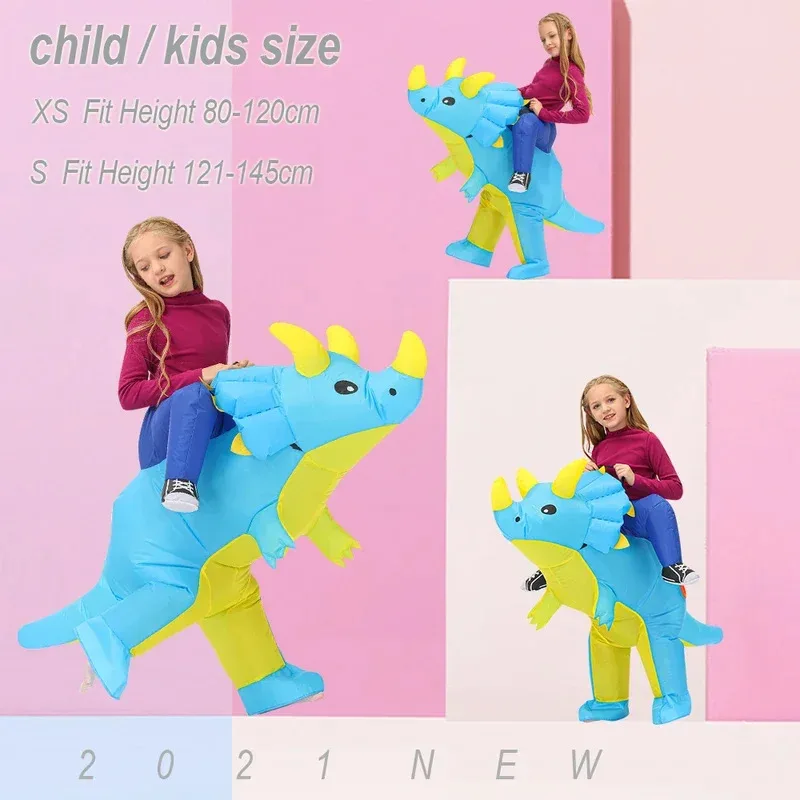 

Kids Child Tricot inflatable dinosaur costume Boys Girls anime dinosaur party cosplay costumes Halloween Carnival gift XFJW2025