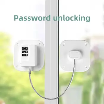 1 個兒童安全鎖櫥櫃冰箱門鎖不銹鋼纜繩保護兒童嬰兒家用窗戶鎖強力固定 12 最佳銷售 冰箱鎖 - №2