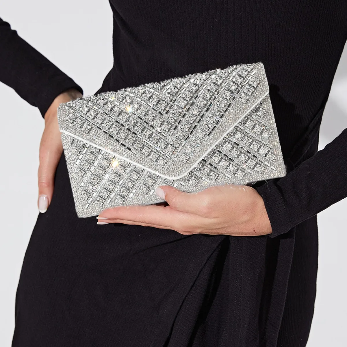 

Luxury Shining Glass Drill Party Evening Bags For Womens Fashion Gold Silver Chain Shoulder Bags Crossbody Prom Party Clutches