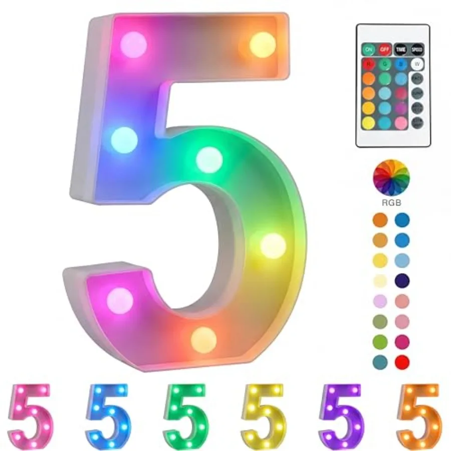 

Colorful LED Light Up Marquee Lights with Remote, Battery Powered and Flashing Modes, DIY Mix and Match Alphabet Signs, for Wed
