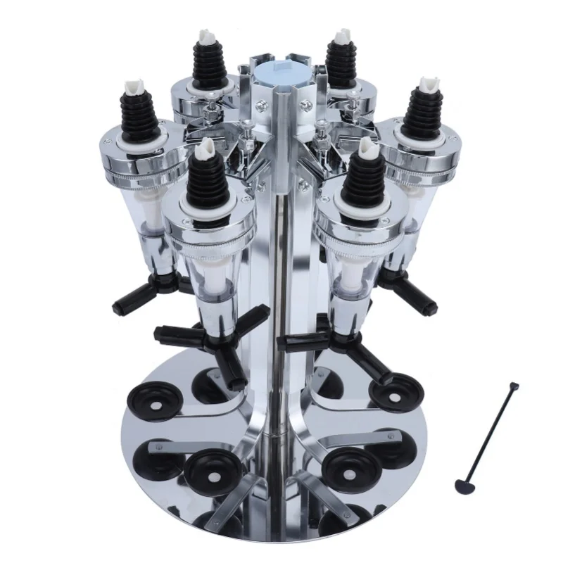 

Wall Mounted Rotating Steel Wine Dispenser Optic 6 Bottle Stand Bar Butler Drinks Holder