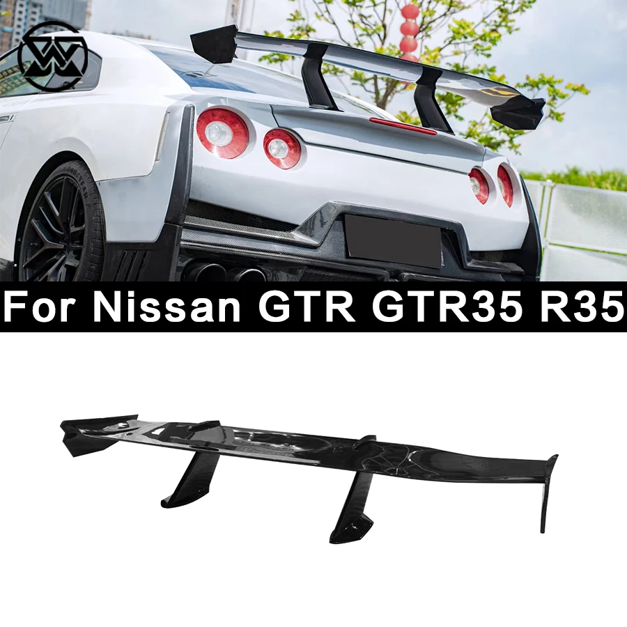 Carbon Fiber Rear Trunk Lid Spoiler Extended Flaps Tail Wing Lip Splitter For Nissan GTR GTR35 R35 Body Kit Car Accessories