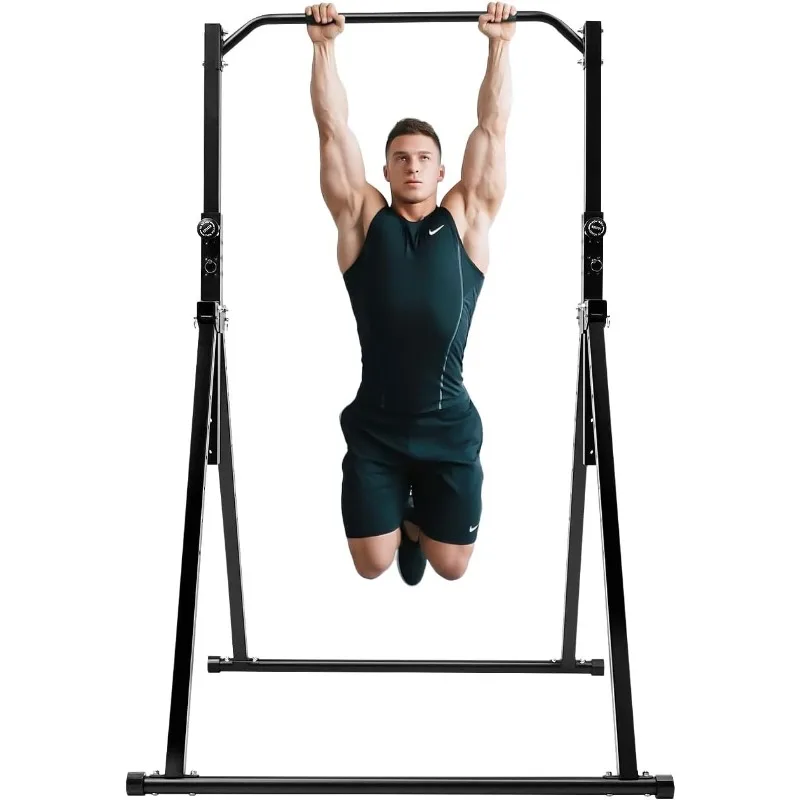 

Multifunction Triangular Structure Pull Up Station Foldable Power Tower Pull Up Bar Dip Station Adjustable Height Strength Train