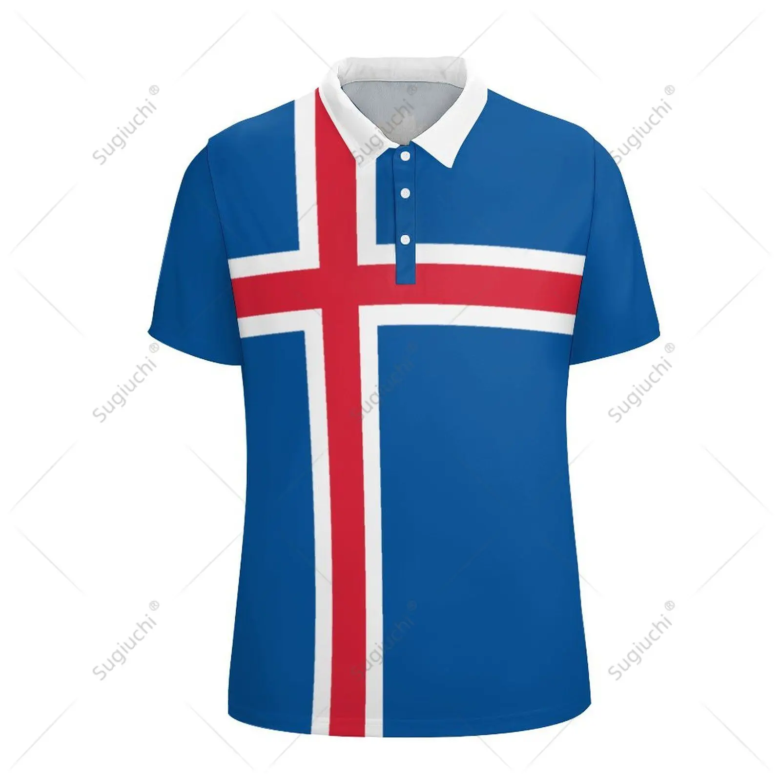 Unisex Polo Shirt Iceland Flag 3D Print Man Polo Fashion Clothing Tracksuits Short Sleeves