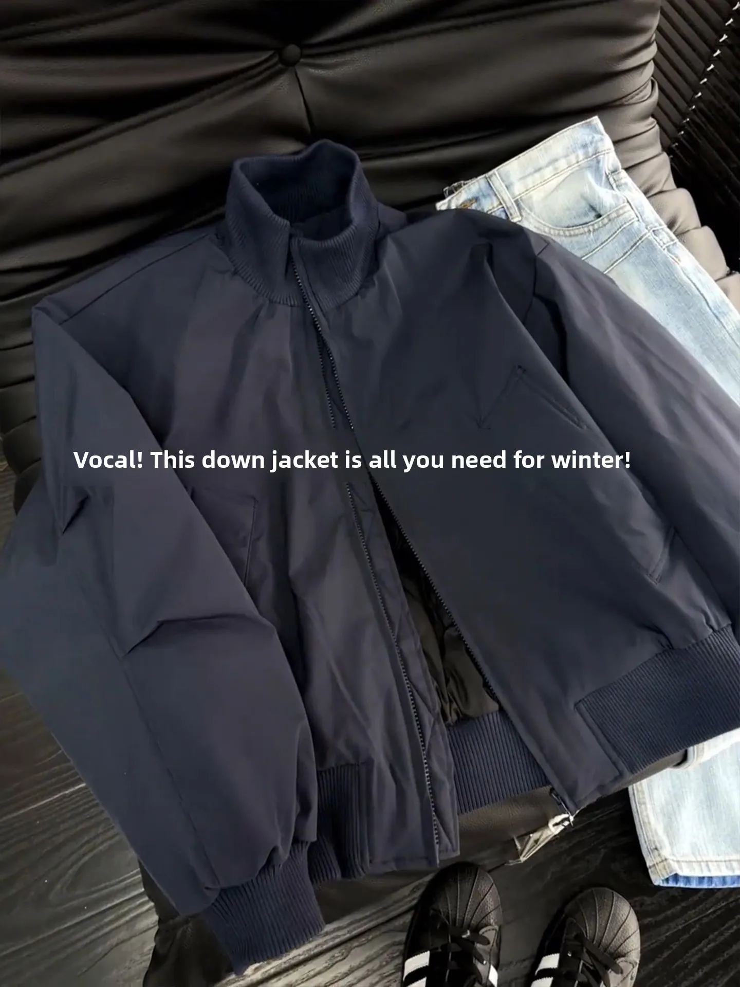 American Sle Thiened Stand Collar Flight Jaet down Men's Winter Boxy Haome High-End Cotton Coat Warm Windproof