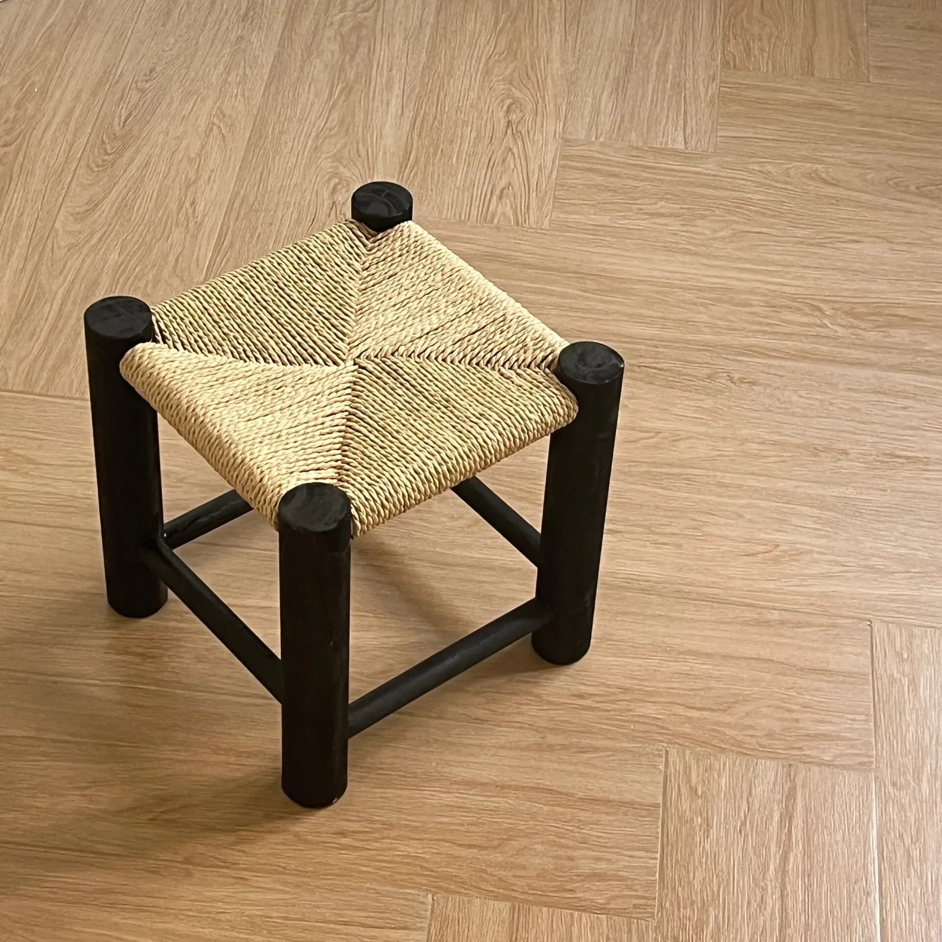 Vintage Chinese Summer Style Rattan Woven Stool - Popular Home Furniture, Durable Kids Chair
